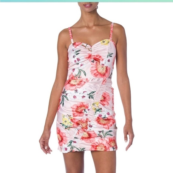Parker NWT Meena Floral Ruched Mini Dress 8 - Picture 1 of 6